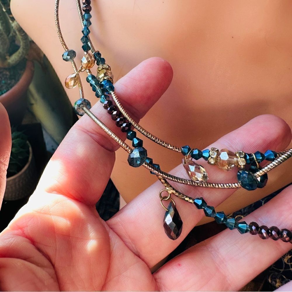 Vintage Multi Strand Austriancrystalnecklace - image 8